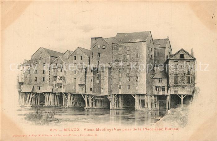 Meaux Seine et Marne Vieux Moulins Vue prise de la Place Jean Bureau