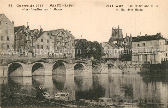 Meaux Seine et Marne Le Pont et les Moulins sur la Marne Gue