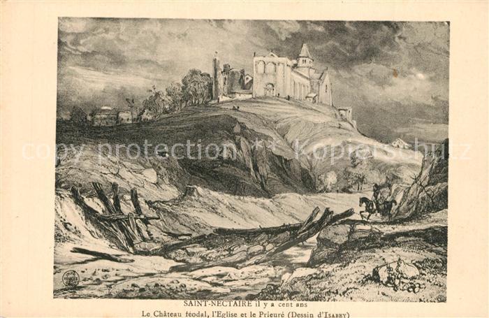 Saint-Nectaire Puy de Dome Le Chateau feodal l’Eglise et le Prieure