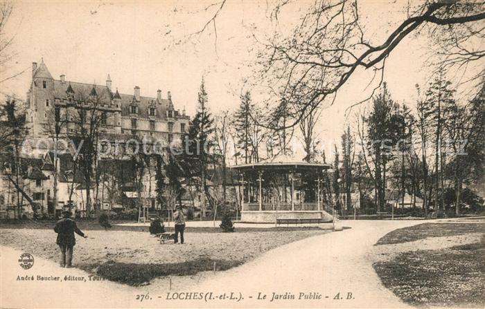 Loches Indre et Loire Jardin public Pavillon