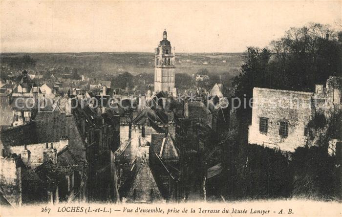 Loches Indre et Loire Vue d ensemble prise de la Terrasse du Musee Lansyer