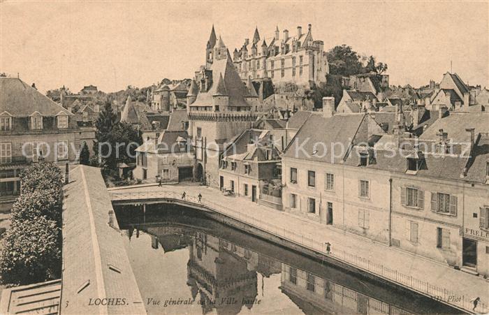 Loches Indre et Loire Vue Generale de la Ville haute Chateau royal Monument hist