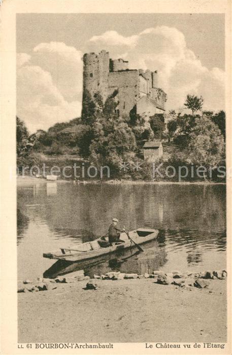 Bourbon-l Archambault Chateau vu de l'étang