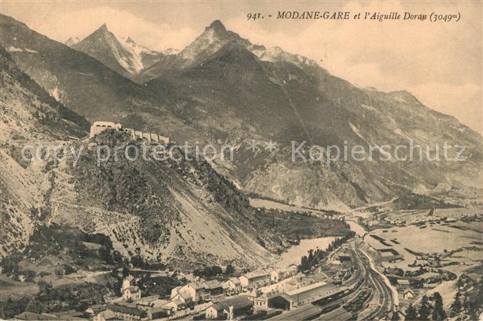 Modane Gare Panorama et l'Aiguille Doran