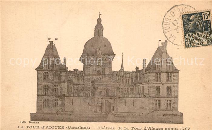 La Tour-d Aigues Chateau avant 1793 Illustration