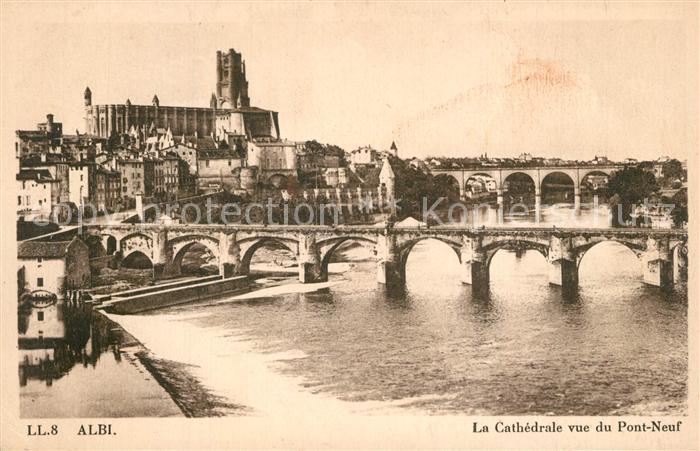 Albi Tarn La Cathedrale vue du pont neuf