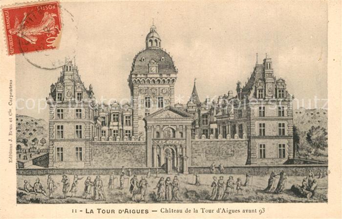 La Tour-d Aigues Chateau avant 93 Illustration Kuenstlerkarte