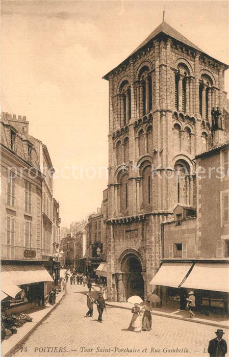 Poitiers 86 Tour Saint Porchaire et Rue Gambetta