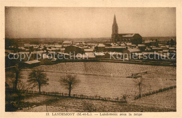 Landemont La ville sous la neige
