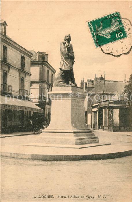 Loches Indre et Loire Statue d Alfred de Vigny Monument