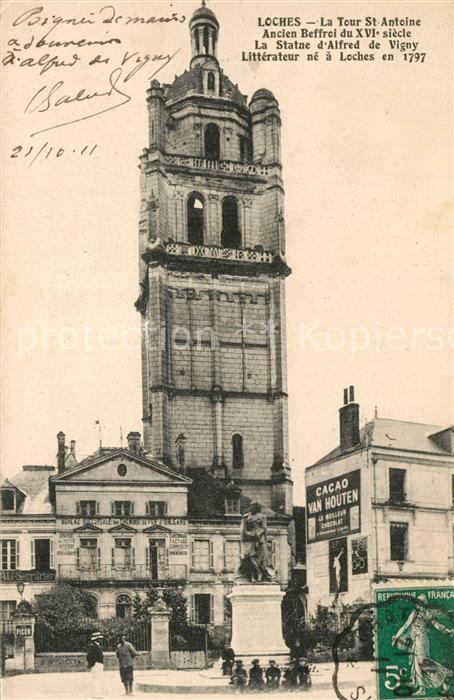 Loches Indre et Loire Tour Saint Antoine Statue Monument