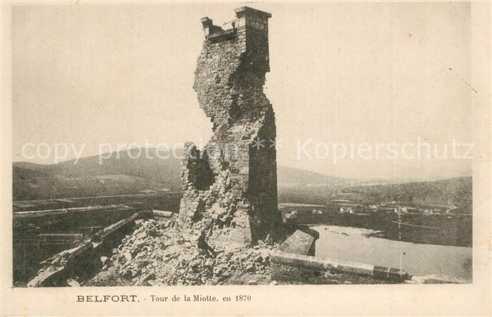 Belfort Alsace Tour de la Miotte en 1870 Ruines