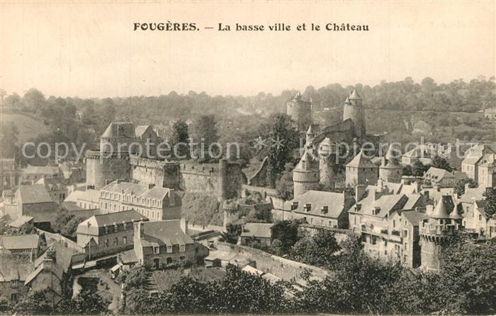 Fougeres La basse ville et le Chateau Collection du Syndicat d initiatives Clich
