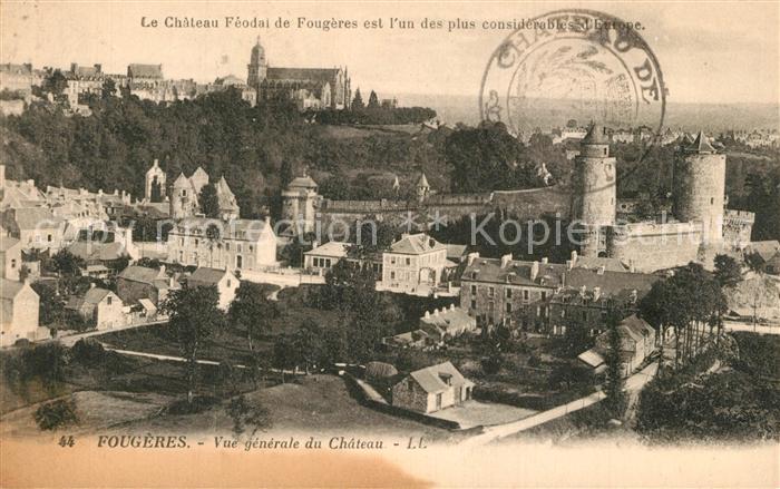 Fougeres Vue Generale Chateau féodal Eglise