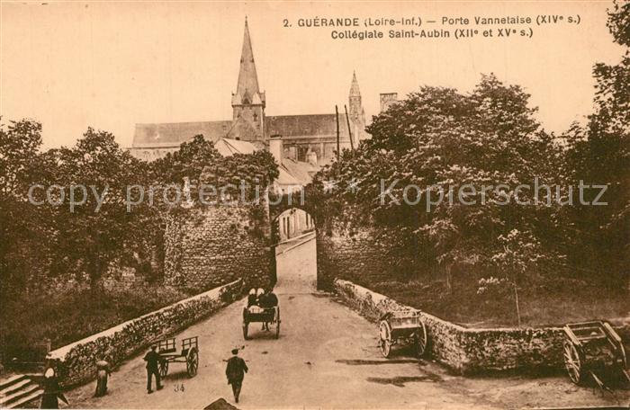 Guerande Porte Vannetaise XIVe siècle Collégiale Saint Aubin