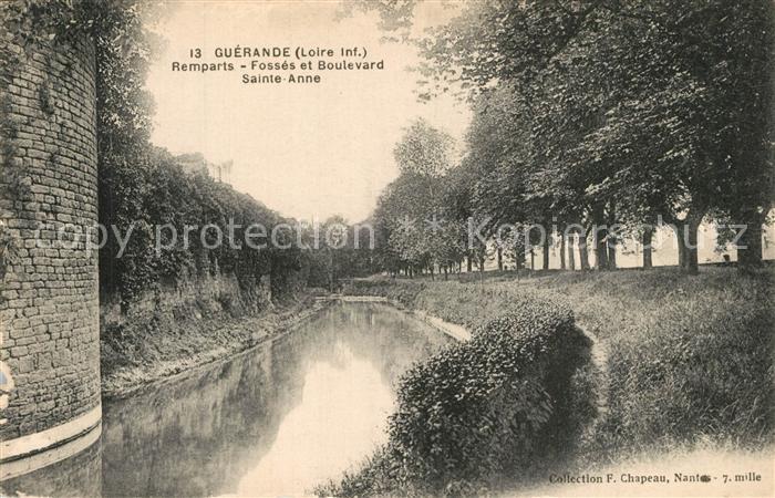 Guerande Remparts Fossés et Boulevard Sainte Ann