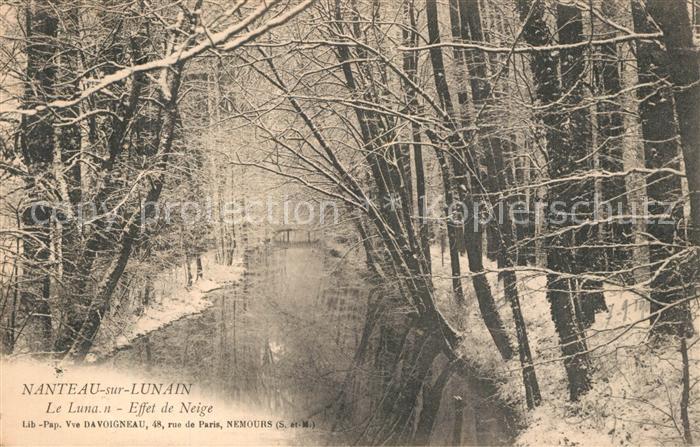 Nanteau-sur-Lunain Le Lunain effet de neige