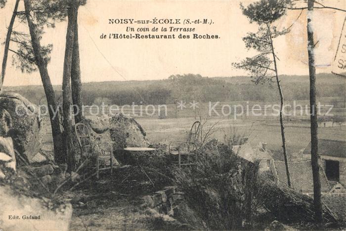 Noisy-sur-Ecole Un coin de la Terrasse de l Hôtel Restaurant des Roches