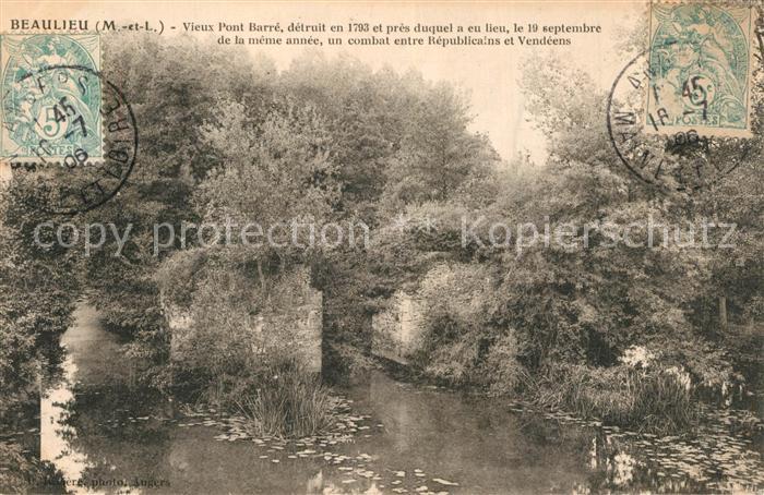 Beaulieu-sur-Layon Vieux pont barré
