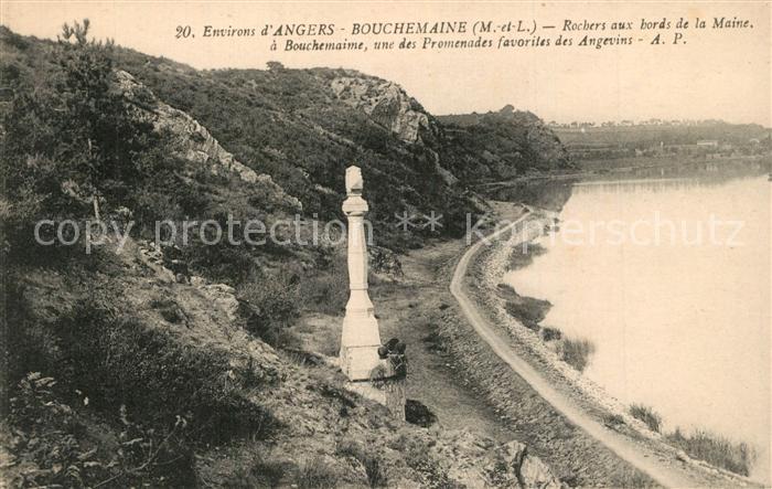 Bouchemaine Rochers aux bords de la Maine Promenade Monument