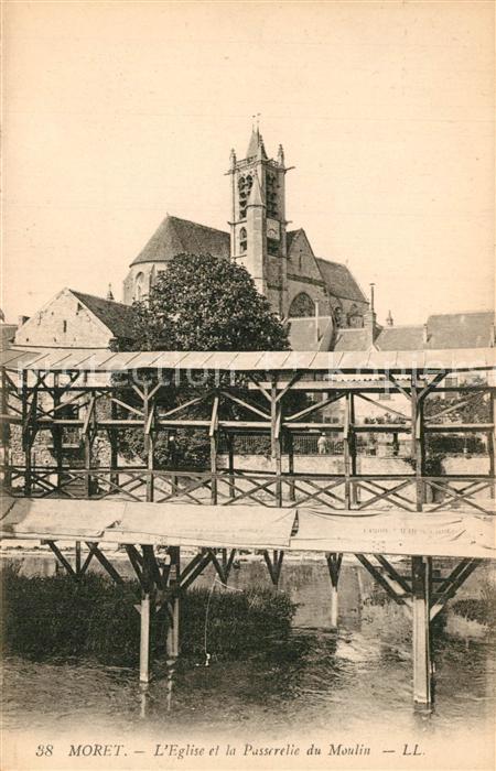 Moret-sur-Loing Eglise Passerelle du Moulin