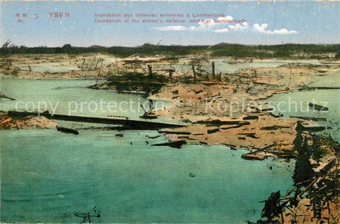 Lombardsijde Yser Inondation des Defenses ennemies