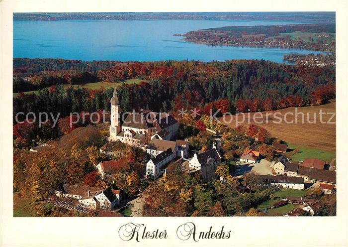 Andechs Kloster Andechs mit Ammersee Fliegeraufnahme