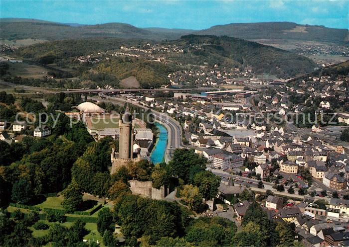 Dillenburg Fliegeraufnahme mit Wilhelmsturm noerdl Stadt und Dill