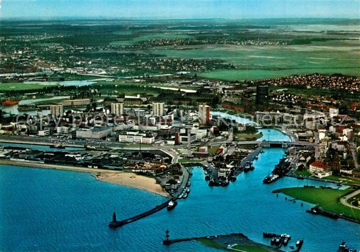 Bremerhaven Fliegeraufnahme mit Geestemuendung