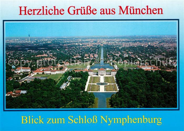 Muenchen Fliegeraufnahme mit Schloss Nymphenburg
