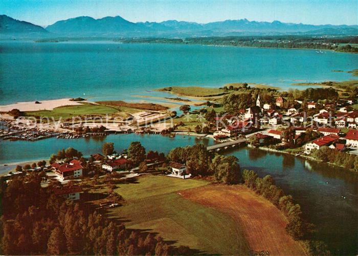 Seebruck Chiemsee Fliegeraufnahme