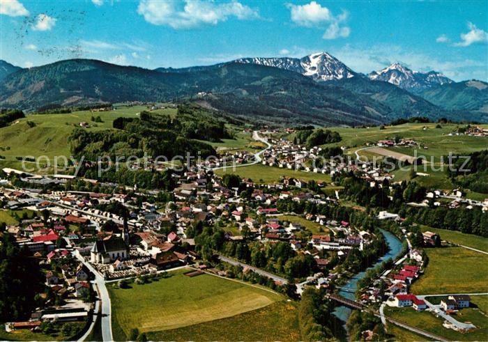 Siegsdorf Oberbayern Fliegeraufnahme mit Hochfelln und Hochgern