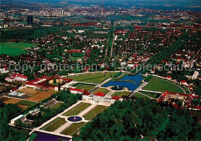 Muenchen Schloss Nymphenburg Fliegeraufnahme