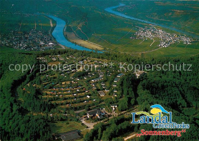 Leiwen Mosel Ferienpark Moselschleife Fliegeraufnahme mit Leiwen und Trittenheim