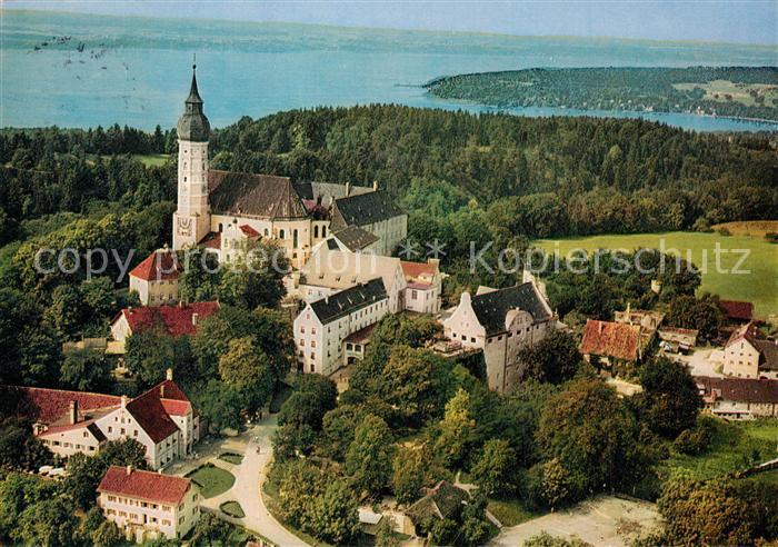 Kloster Andechs Fliegeraufnahme am Ammersee