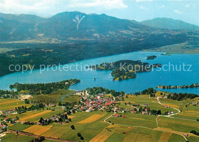 Seehausen Staffelsee Fliegeraufnahme mit Inseln W?rth Burg Buchau