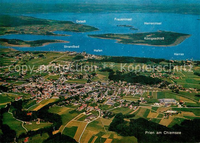 Prien Chiemsee Fliegeraufnahme Westufer