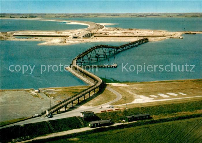 Eiderstedt Fliegeraufnahme Eiderabd?mmung Hundekn?ll Vollerwiek