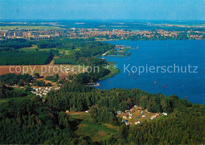 Waren Mueritz Fliegeraufnahme mit Campingplatz Kamerun