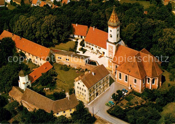 Illereichen Fliegeraufnahme Kirche mit Wickert-Institut und Landhotel Schlosswir