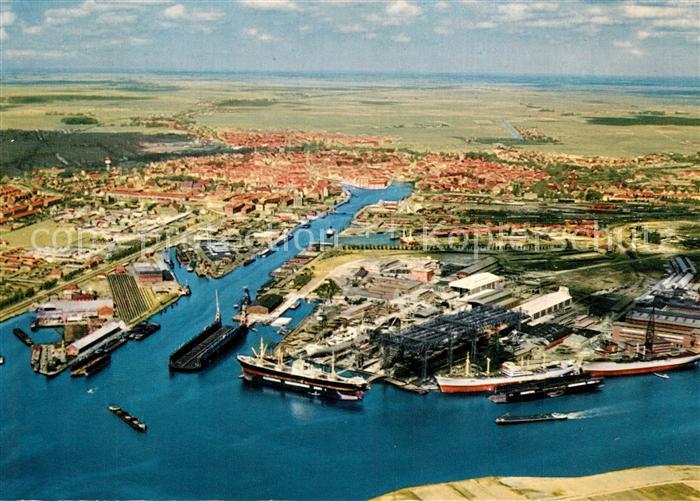 Emden Ostfriesland Fliegeraufnahme Hafen