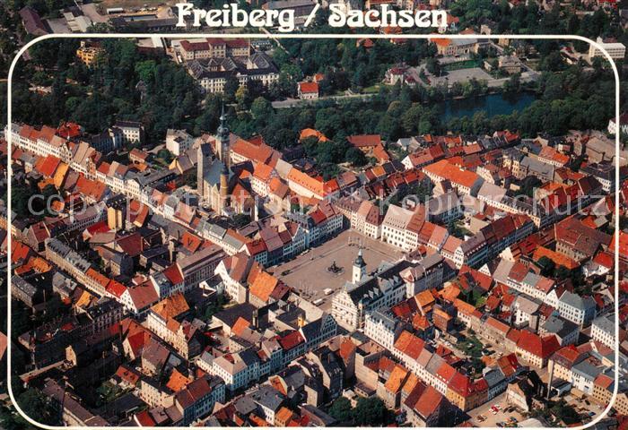 Freiberg Sachsen Fliegeraufnahme Obermarkt