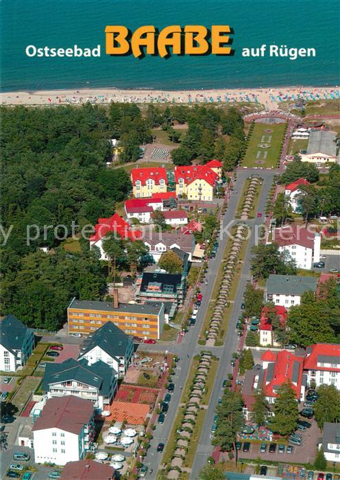 Baabe Ostseebad Ruegen Fliegeraufnahme mit Strand