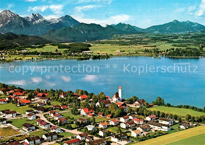 Waltenhofen Schwangau Fliegeraufnahme mit Forggensee Allgaeuer Alpen Aggenstein