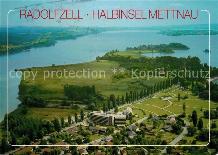 Radolfzell Bodensee Fliegeraufnahme mit Halbinsel Mettnau