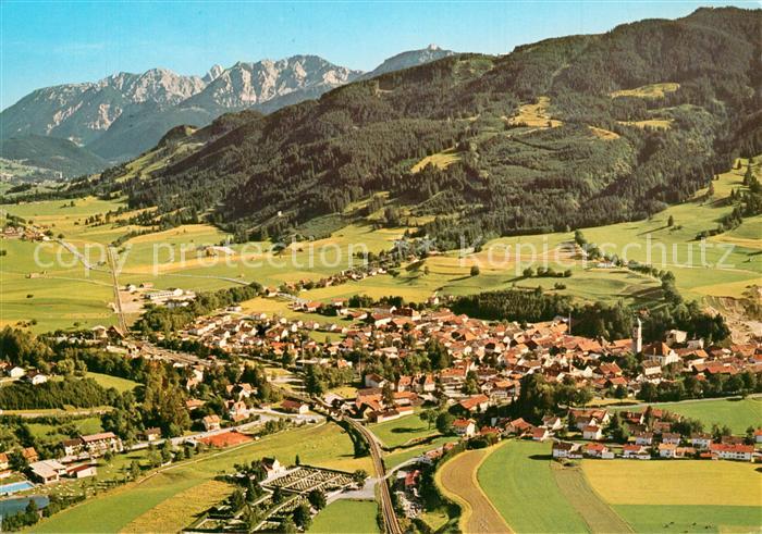 Nesselwang Fliegeraufnahme mit Rossberg und Breitenberg