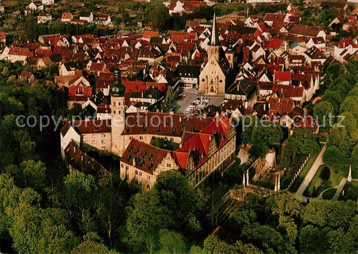 Weikersheim Schloss mit Marktplatz Fliegeraufnahme