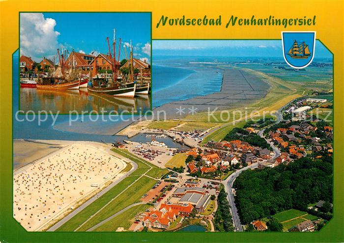 Neuharlingersiel Fliegeraufnahme Fischereihafen