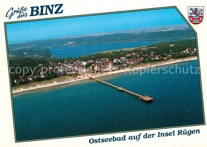Binz Ruegen Fliegeraufnahme mit Seebruecke
