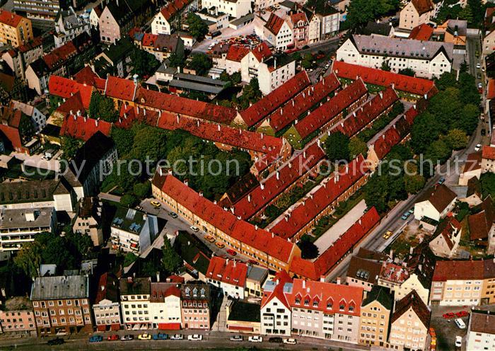 Augsburg Fuggerei Fliegeraufnahme